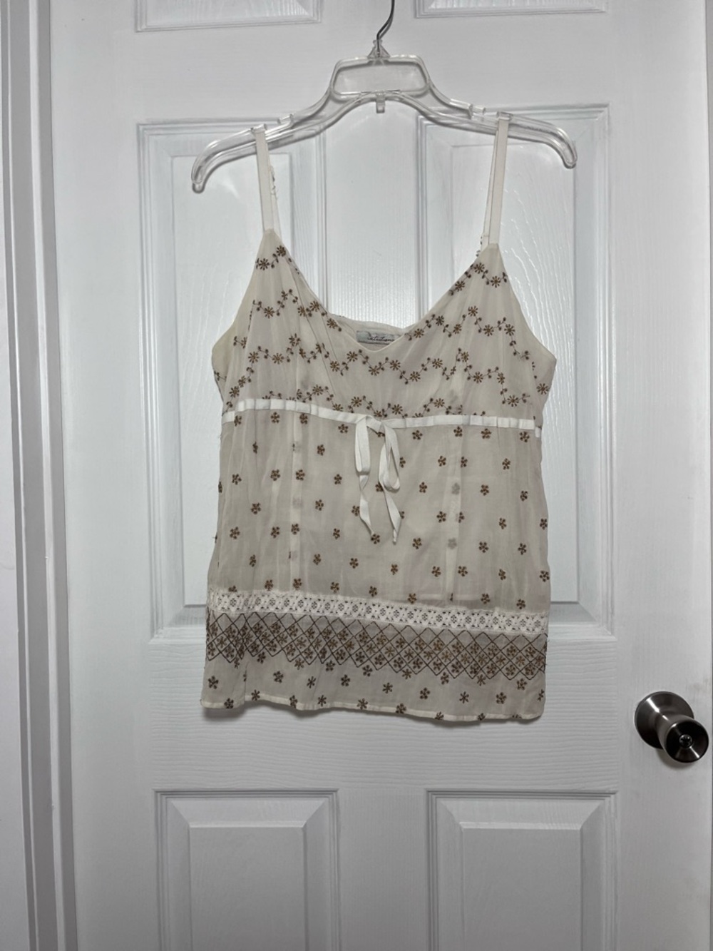 Intuitions Natural Color Camisole  with Bronze Metallic Embroidery